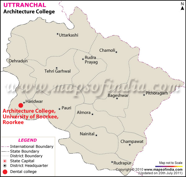 Map of Uttaranchal Architecture Colleges