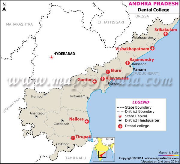 Map of Andhra Pradesh Dental Colleges