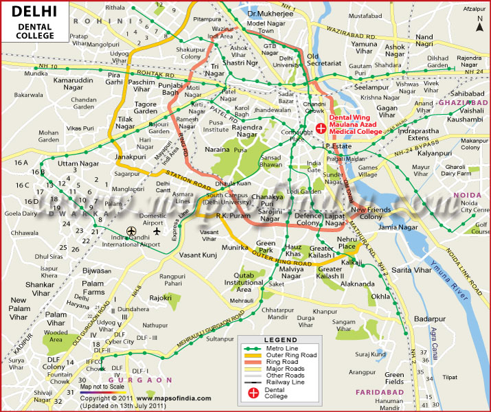 Map of Delhi Dental Colleges