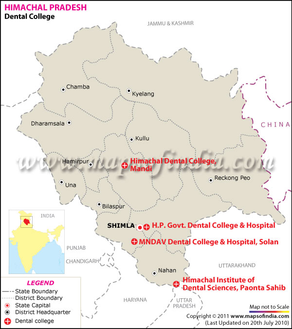 Map of Himachal Pradesh Dental Colleges