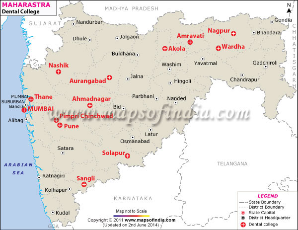 Map of Maharashtra Dental Colleges
