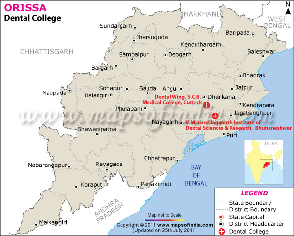Map of Orissa Dental Colleges