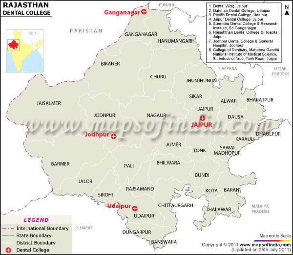 Map of Rajasthan Dental Colleges