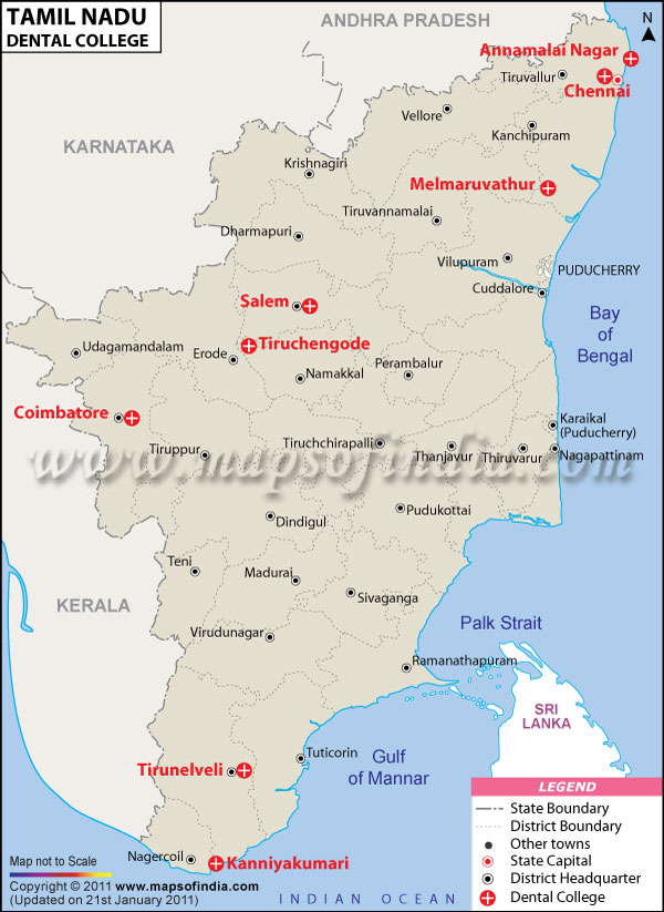 Map of Tamilnadu Dental Colleges