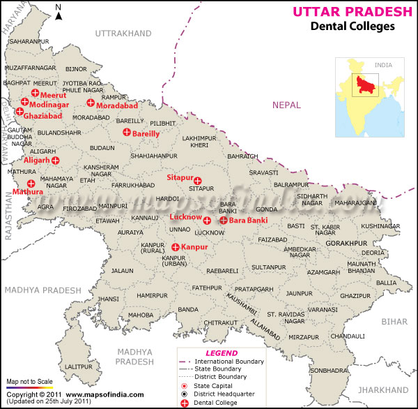 Map of Uttar Pradesh Dental Colleges