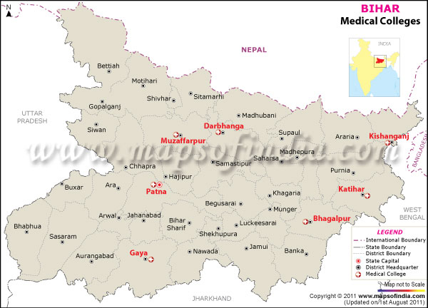 Map of Bihar Medical Colleges