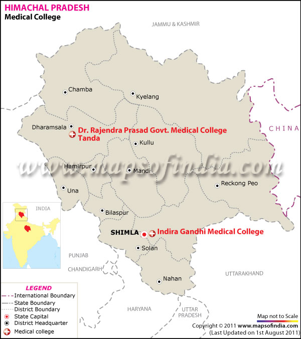 Map of Himachal Pradesh Medical Colleges