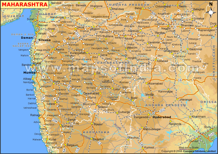 Maharashtra Elevation Map