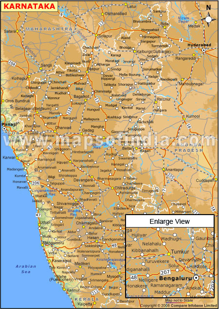 Elevation Map of Karnataka