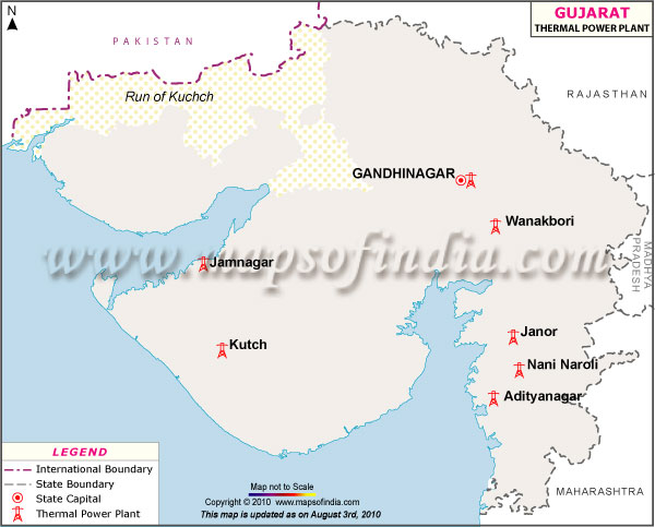 Gujarat Thermal Power Plants Map