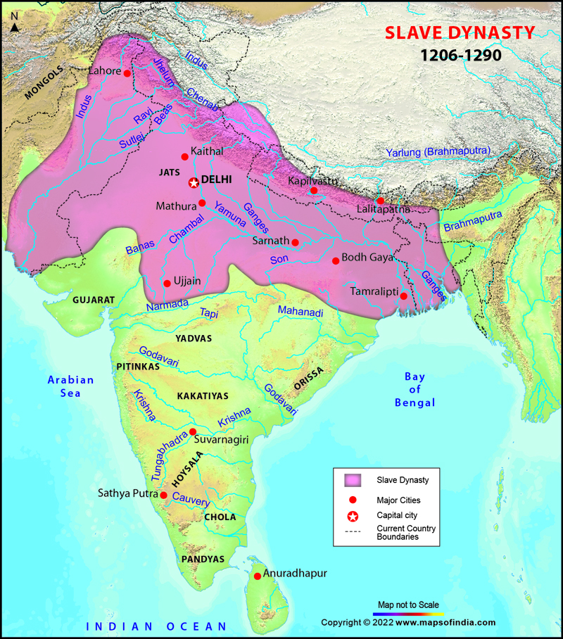 Map of Slave Dynasty