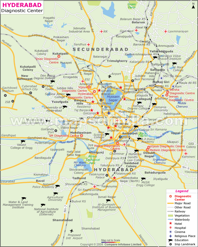 Map of Diagnostic centers in Hyderabad