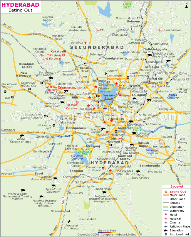 hyderabad map india