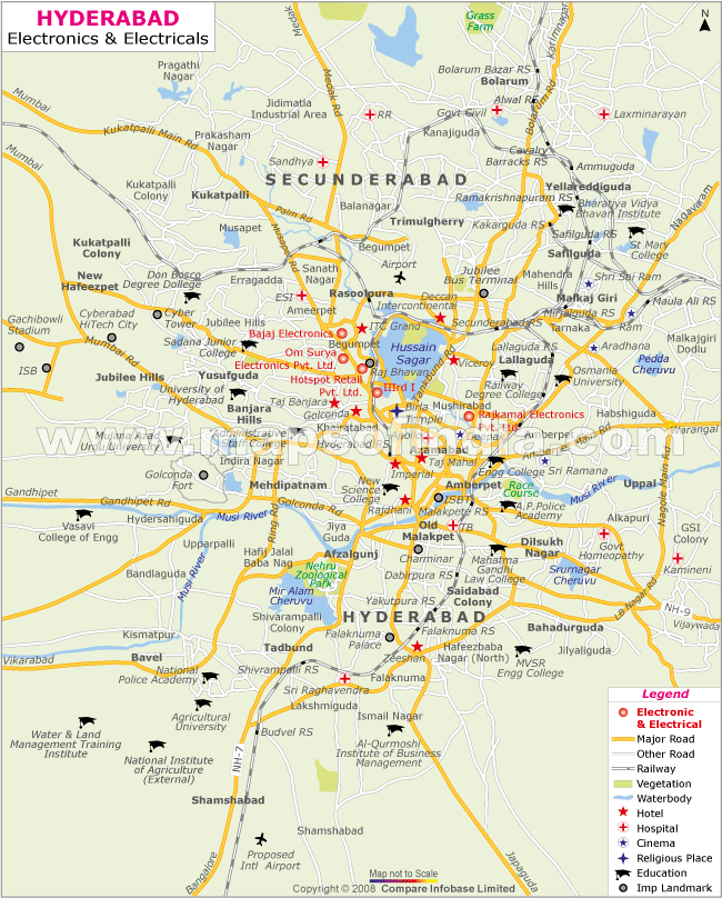 Map of Hyderabad Electronics Map of Hyderabad Electronics