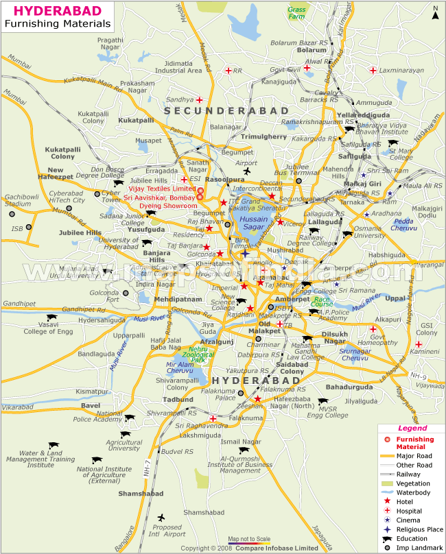 Map of Hyderabad Furniture Map of Hyderabad Furniture