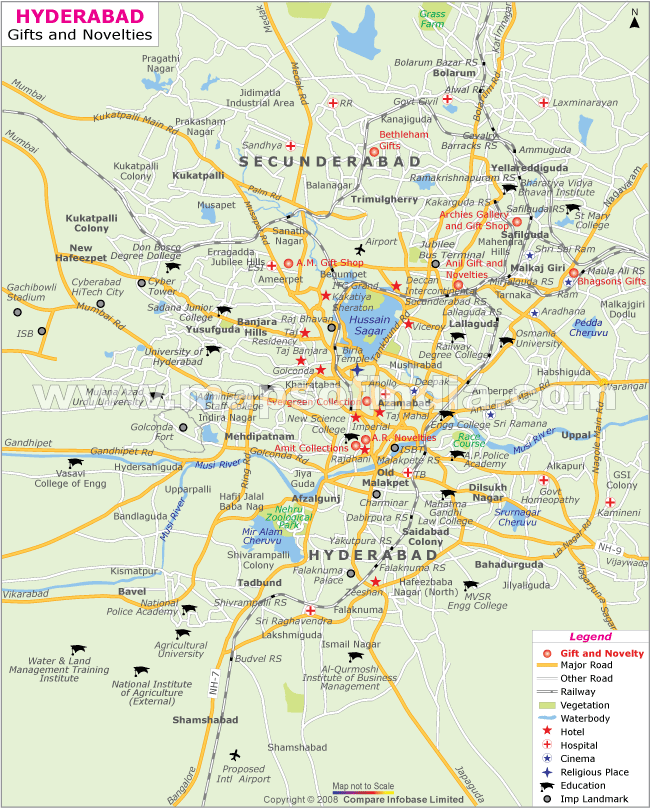 Map of Gifts and Novelties in Hyderabad