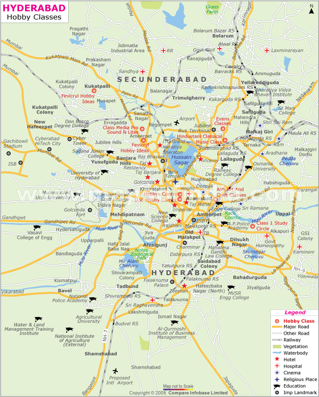 Map of Hobby Classes in Hyderabad