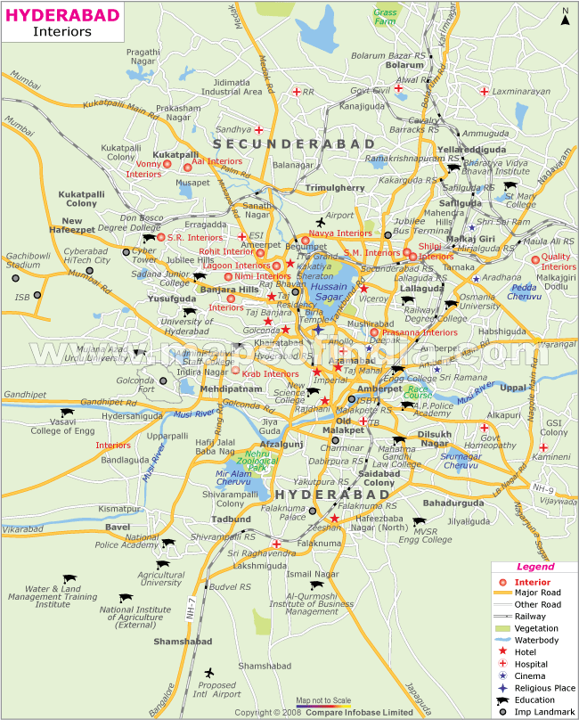 Map of Interior Services in Hyderabad