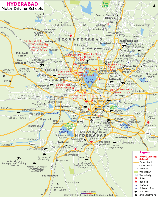 Map of Motor driving schools in Hyderabad