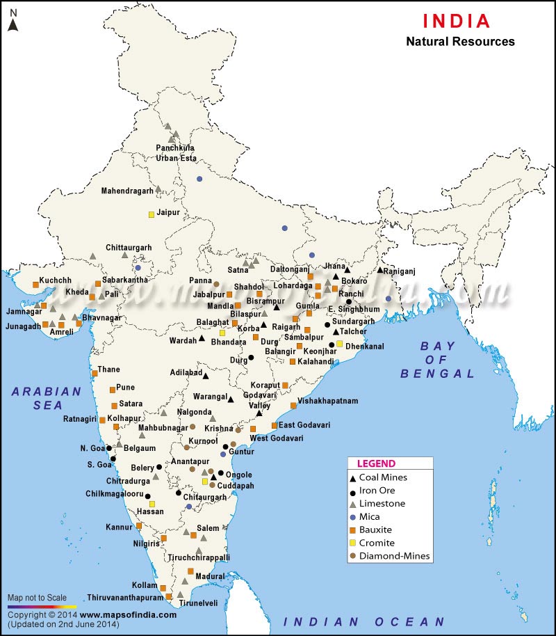 India Natural Resources Map