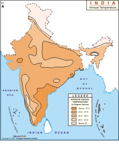 India Map - Annual Temperature