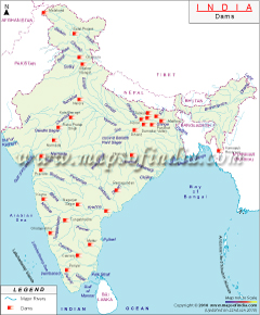 India Map -Dams 