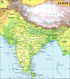 India Map - Physical