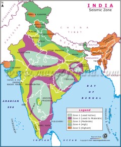 India Map - Seismic zone