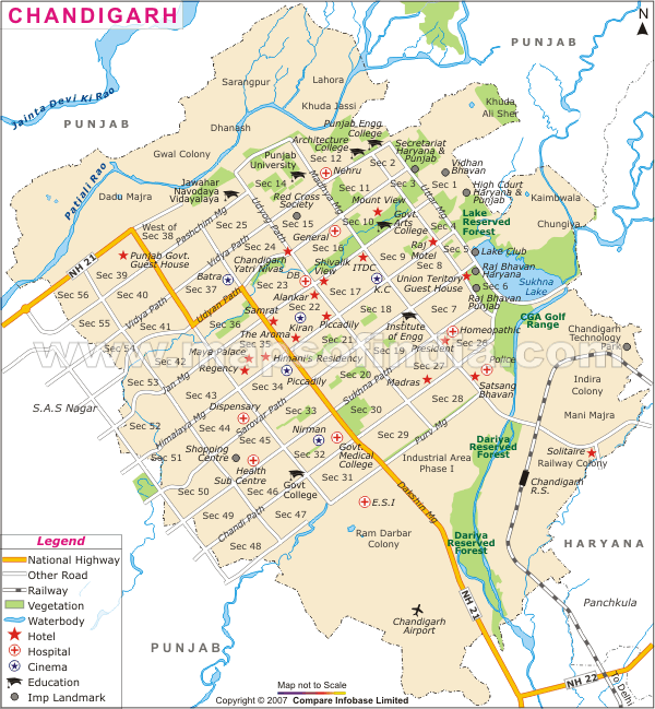 chandigarh Chandigarh Map