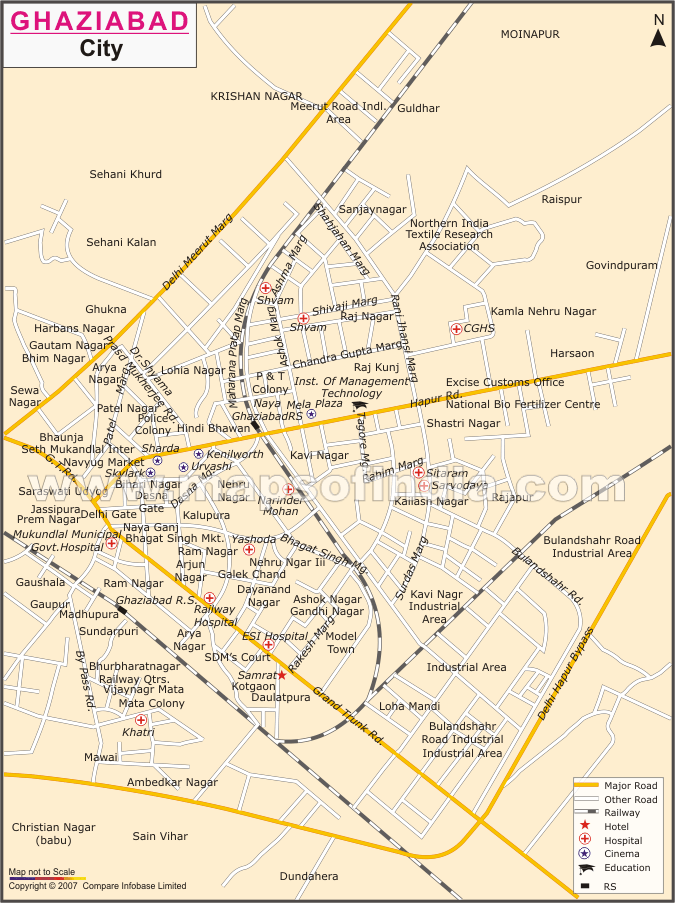 Travel Map of Ghaziabad