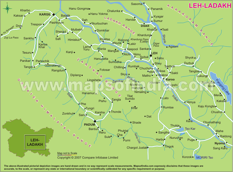 Leh Ladakh Map