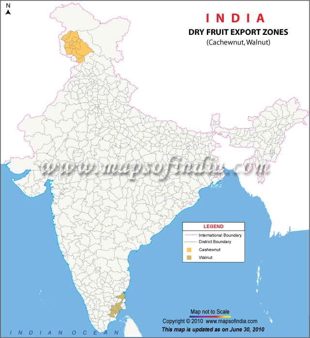 Dry Fruit Export Zones in India