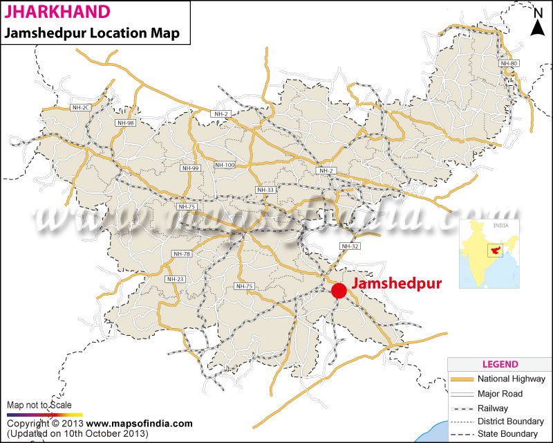 Jamshedpur Location Map, Where is Jamshedpur