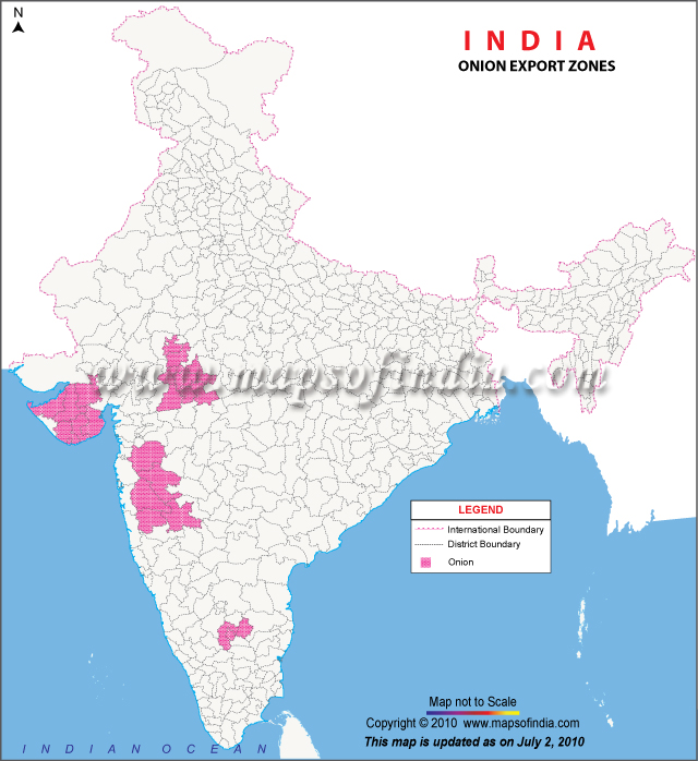 Onion Export Zones in India