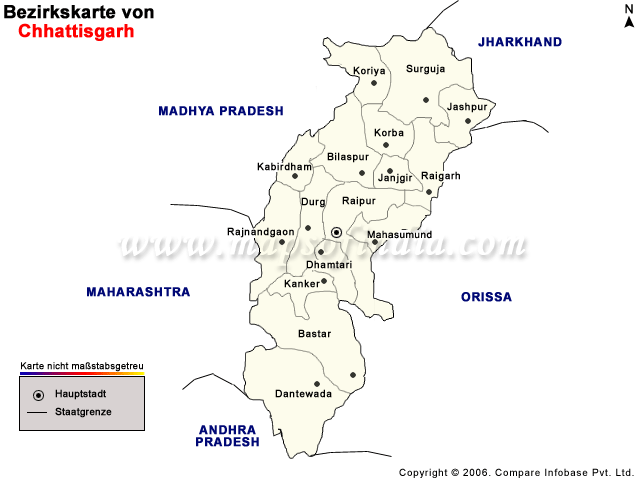 Chhattisgarh Landkarte