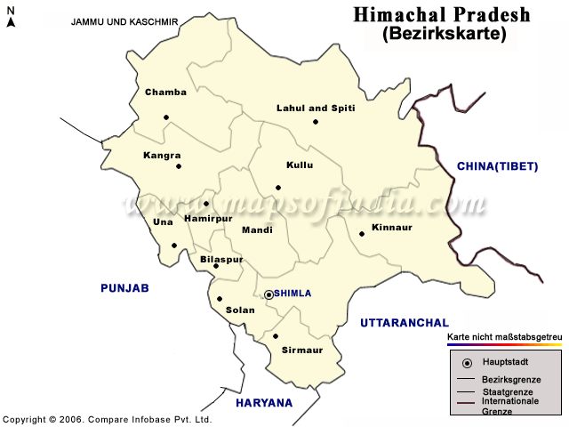 Himachal Pradesh Landkarte