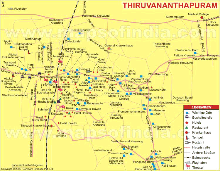 Thiruvananthapuram Stadtplan