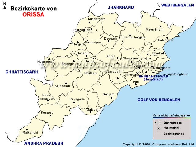 Orissa Landkarte