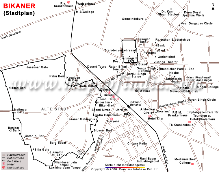 Stadtplan von Bikaner