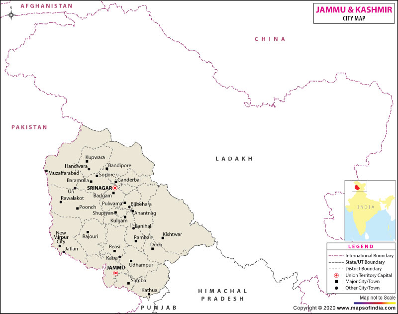 Map of Jammu and Kashmir