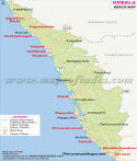 Kerala Beaches Map