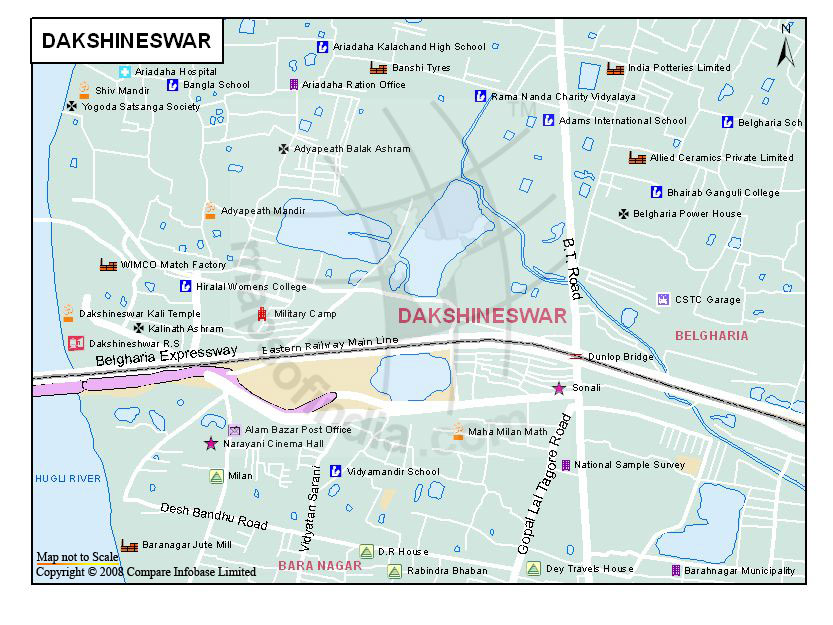Dakshineswar Map