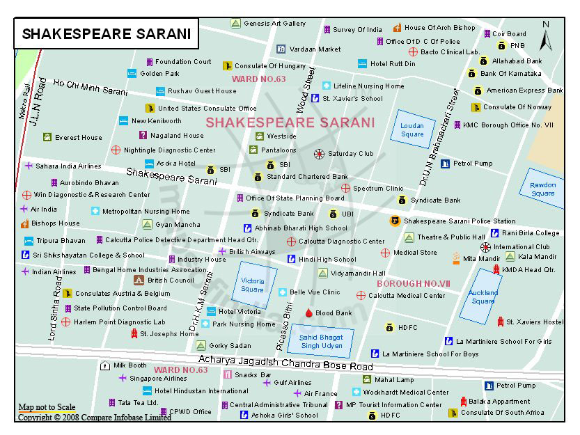 Shakespeare Sarani Map