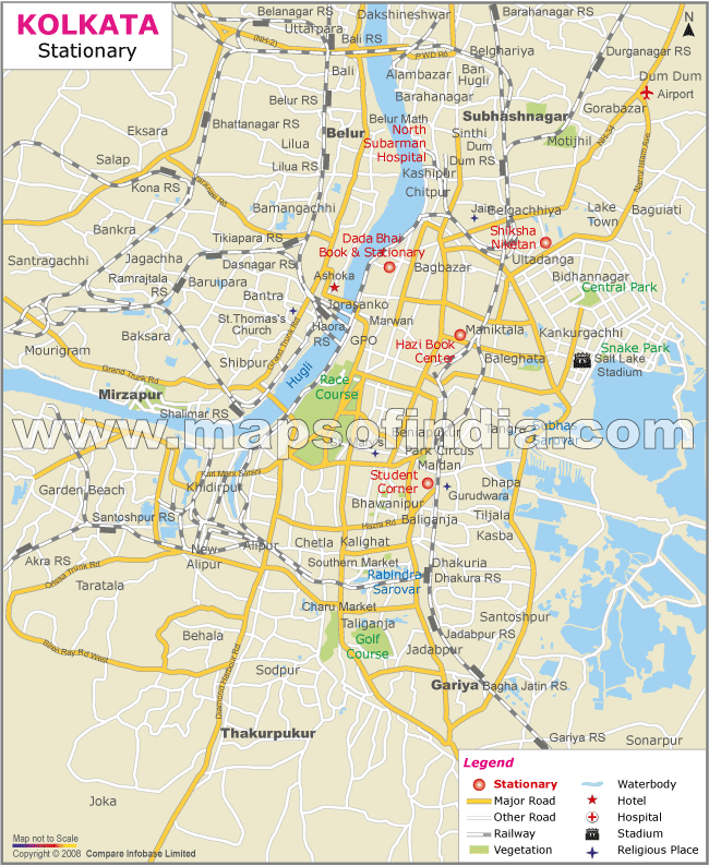Stationary in Kolkata Map