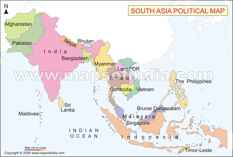 South Asia Political Map