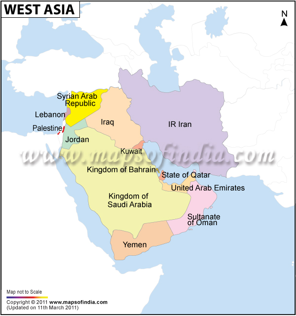 West Asia Political Map