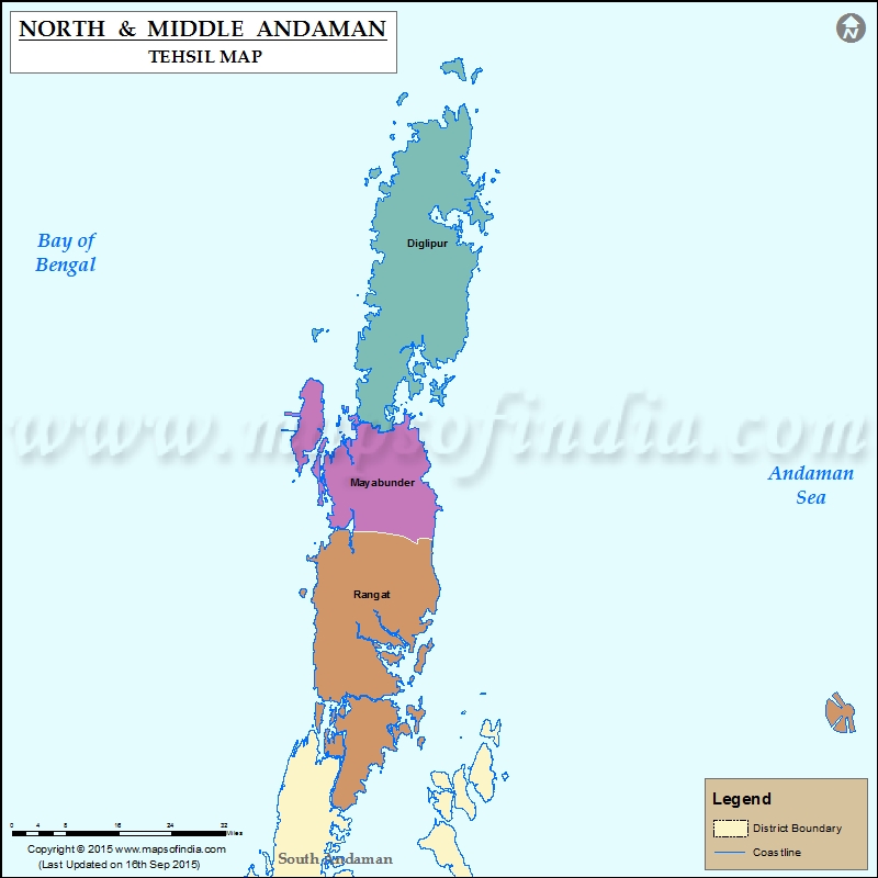 North Middle Andaman Tehsil Map