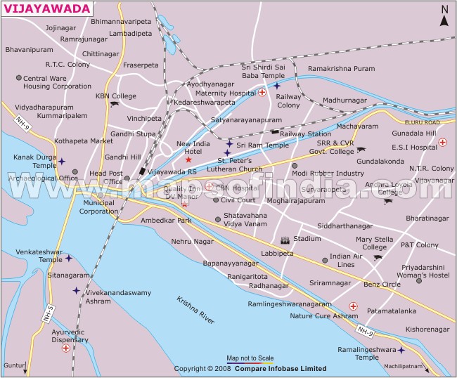 Vijayawada Location Map, Where is Vijayawada