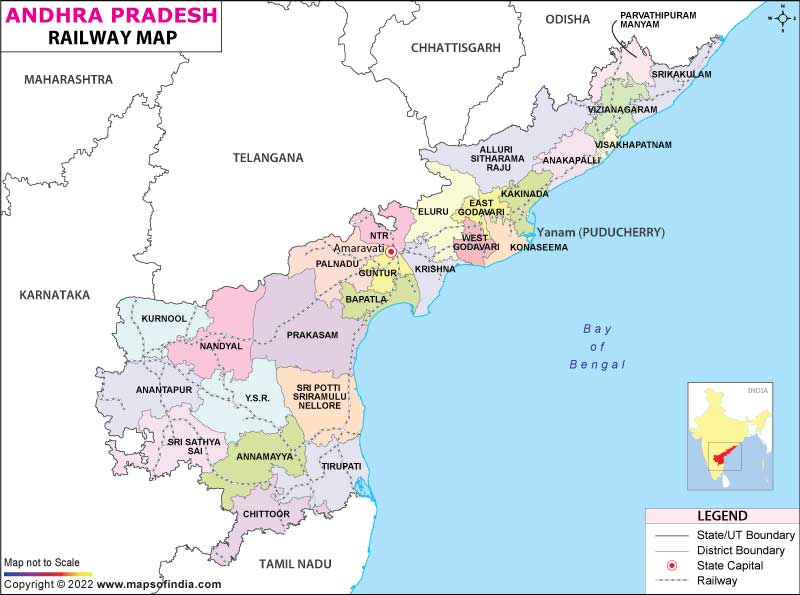 Railway Network Map of Andhra Pradesh