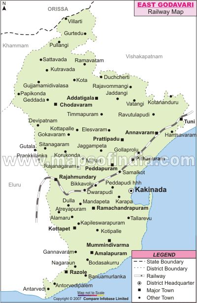 East Godavari Railway Map